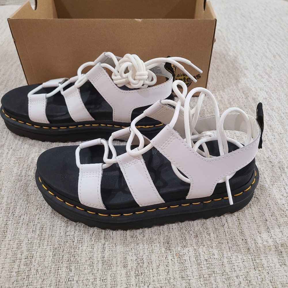 Dr. Martens White Gladiator Sandals